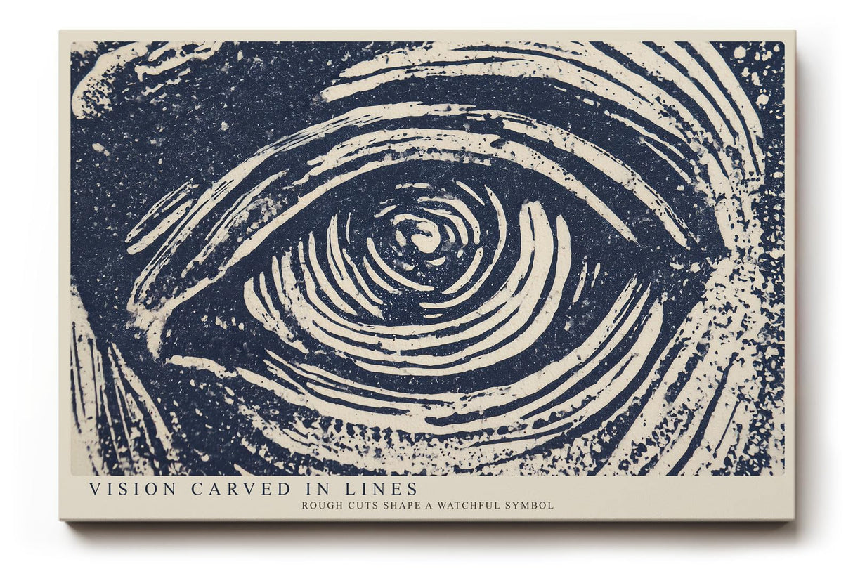 Paul Sinus Wandbild 120x80cm Auge Illustration modern blau weiss grafische Kunst Kunstdruck grosses Kunstbild symbolische Wanddekoration fuer Wohnzimmer Büro Flur