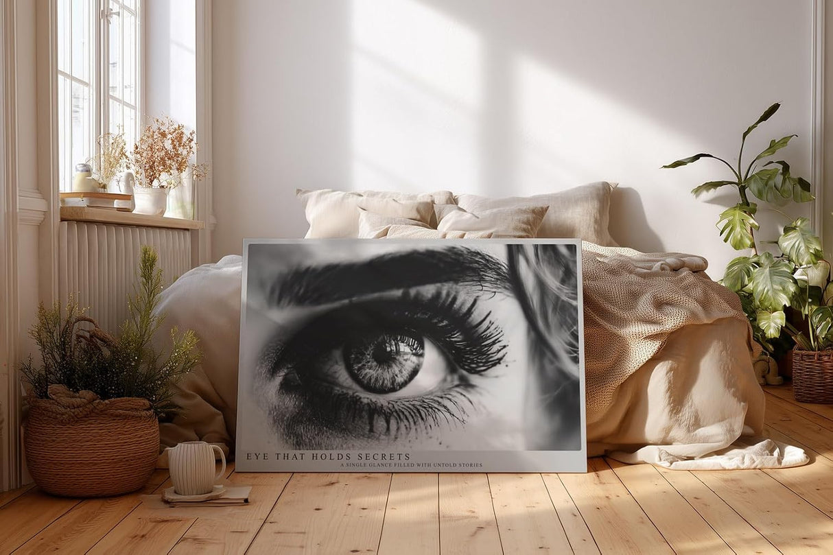 Paul Sinus Wandbild 120x80cm Auge Schwarz Weiss Fotokunst Makro Portrait Kunstmotiv Detailreiche Augenaufnahme mit starker Ausdruckskraft