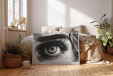 Paul Sinus Wandbild 120x80cm Auge Schwarz Weiss Fotokunst Makro Portrait Kunstmotiv Detailreiche Augenaufnahme mit starker Ausdruckskraft