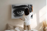 Paul Sinus Wandbild 120x80cm Auge Schwarz Weiss Fotokunst Makro Portrait Kunstmotiv Detailreiche Augenaufnahme mit starker Ausdruckskraft