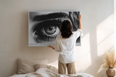Paul Sinus Wandbild 120x80cm Auge Schwarz Weiss Fotokunst Makro Portrait Kunstmotiv Detailreiche Augenaufnahme mit starker Ausdruckskraft