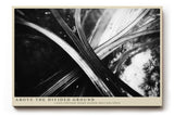 Paul Sinus Wandbild 120x80cm Autobahn Luftaufnahme Abstrakte Linien Schwarz Weiss Fotokunst fuer Wohnzimmer Büro und moderne Lofts