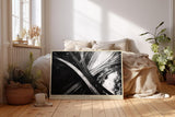 Paul Sinus Wandbild 120x80cm Autobahn Luftaufnahme Abstrakte Linien Schwarz Weiss Fotokunst fuer Wohnzimmer Büro und moderne Lofts