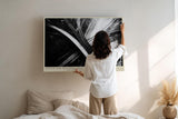 Paul Sinus Wandbild 120x80cm Autobahn Luftaufnahme Abstrakte Linien Schwarz Weiss Fotokunst fuer Wohnzimmer Büro und moderne Lofts