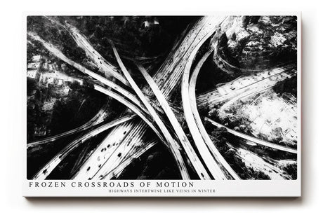 Paul Sinus Wandbild 120x80cm Autobahnkreuz Luftaufnahme Schwarz Weiss Moderne Stadt Fotokunst fuer Wohnzimmer Büro und Loft