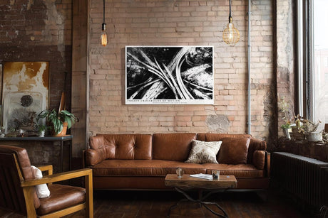 Paul Sinus Wandbild 120x80cm Autobahnkreuz Luftaufnahme Schwarz Weiss Moderne Stadt Fotokunst fuer Wohnzimmer Büro und Loft