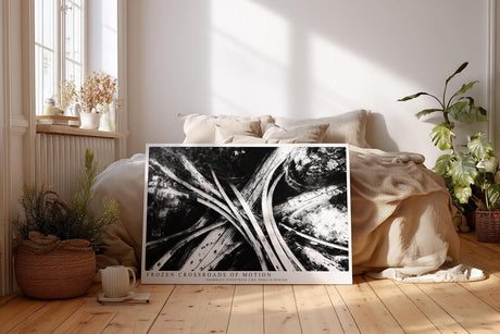 Paul Sinus Wandbild 120x80cm Autobahnkreuz Luftaufnahme Schwarz Weiss Moderne Stadt Fotokunst fuer Wohnzimmer Büro und Loft
