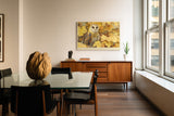 Paul Sinus Wandbild Autumn Guardian of Quiet Fields Golden Owl in Forest of Falling Leaves