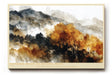 Paul Sinus Wandbild 120x80cm Autumn Mass in Rising Mist Herbst Landschaft mit Bergen und Wald Natur Kunst fuer Wohnzimmer Schlafzimmer und Büro