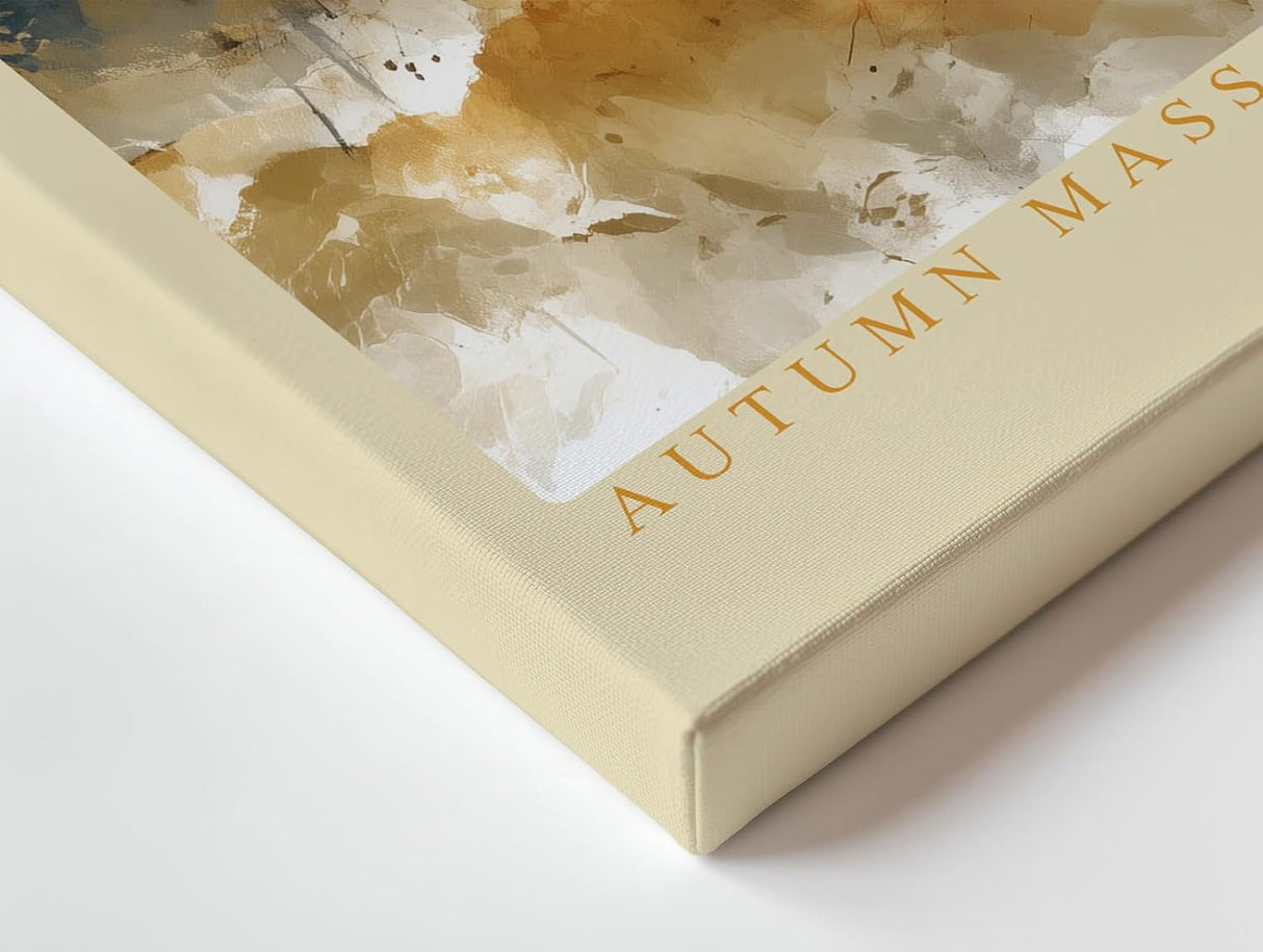 Paul Sinus Wandbild 120x80cm Autumn Mass in Rising Mist Herbst Landschaft mit Bergen und Wald Natur Kunst fuer Wohnzimmer Schlafzimmer und Büro