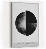 Paul Sinus Wandbild in 40x60cm Balance in Black – Halbierte Kreisform in Schwarz-Weiß als Symbol für Harmonie und Kontrast
