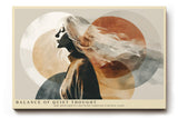 Paul Sinus Wandbild 120x80cm Balance of Quiet Thought Abstrakte Frauen Silhouette Moderne Kunst in Naturtoenen fuer Wohnzimmer Schlafzimmer und Büro