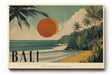 Paul Sinus Wandbild 120x80cm Bali Strand Sonnenuntergang tropische Landschaft moderne Reise Kunst Leinwand Wanddekoration mit Palmen Meer fuer Wohnzimmer