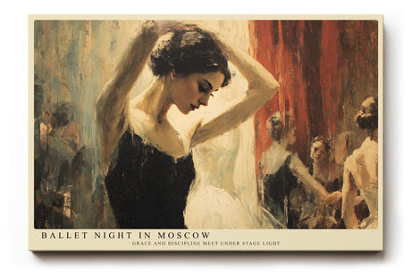 Paul Sinus Wandbild 120x80cm Ballet Night in Moscow elegante Ballerina Tanz Kunst Poster für Wohnzimmer Schlafzimmer