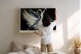 Paul Sinus Wandbild 120x80cm Ballett Taenzerin abstrakte Bewegung moderne Tanz Kunst schwarz weiss elegantes Kunstbild stilvolle Wanddekoration fuer Wohnzimmer Büro