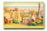 Paul Sinus Wandbild 120x80cm Barcelona Stadtansicht Gaudi Architektur mediterrane Stadt Kunst Wanddekoration Wohnzimmer Büro