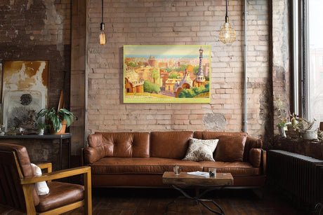 Paul Sinus Wandbild 120x80cm Barcelona Stadtansicht Gaudi Architektur mediterrane Stadt Kunst Wanddekoration Wohnzimmer Büro