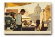 Paul Sinus Wandbild 120x80cm Barista im Morgenlicht urbane Cafe Szene mit mediterranem Flair