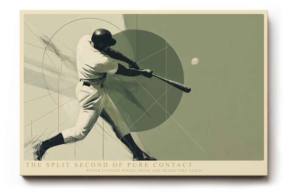 Paul Sinus Wandbild 120x80cm Baseballspieler im Schlagmoment dynamische Sportkunst mit moderner Grafik