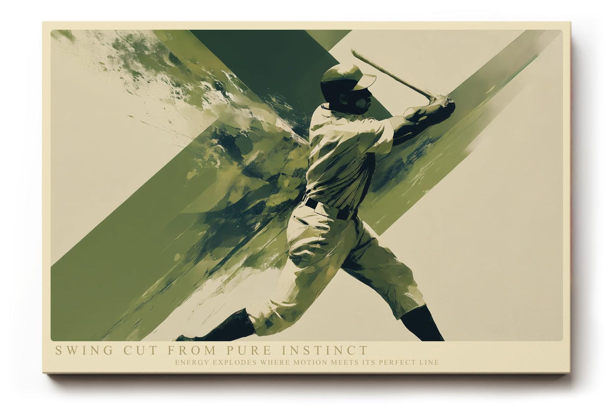 Paul Sinus Wandbild 120x80cm Baseballspieler in Bewegung moderne Sportkunst mit grafischer Dynamik