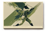 Paul Sinus Wandbild 120x80cm Baseballspieler in Bewegung moderne Sportkunst mit grafischer Dynamik