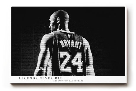Paul Sinus Wandbild 120x80cm Basketball Legende Nummer 24 Sportkunst schwarz weiß modernes Athleten Motiv dynamische Sport Wanddekoration für Wohnzimmer Fitnessraum Büro