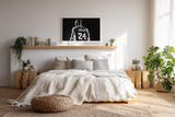 Paul Sinus Wandbild 120x80cm Basketball Legende Nummer 24 Sportkunst schwarz weiß modernes Athleten Motiv dynamische Sport Wanddekoration für Wohnzimmer Fitnessraum Büro