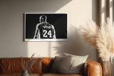 Paul Sinus Wandbild 120x80cm Basketball Legende Nummer 24 Sportkunst schwarz weiß modernes Athleten Motiv dynamische Sport Wanddekoration für Wohnzimmer Fitnessraum Büro