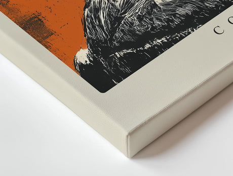Paul Sinus Wandbild 120x80cm Basketball Spieler moderne Sport Illustration in Orange und Schwarz dynamische Wanddekoration