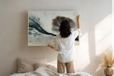 Paul Sinus Wandbild 120x80cm Baum am Meer dramatische Kueste Naturfotografie moderne Landschaft Kunst Wanddekoration fuer Wohnzimmer Büro