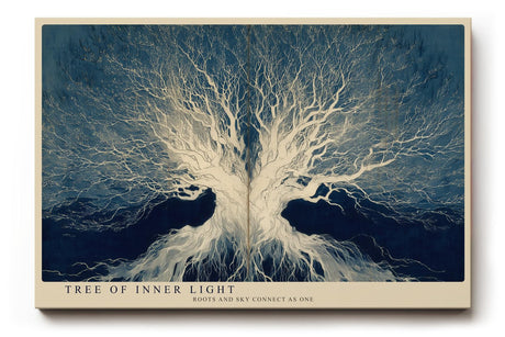 Paul Sinus Wandbild 120x80cm Baum Des Inneren Lichts Abstrakte Naturkunst LeinWandbild 120x80cm Mystische Baumkunst Wanddekoration