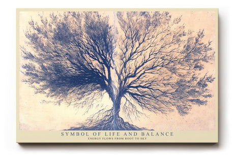 Paul Sinus Wandbild 120x80cm Baum Des Lebens Balance Kunst LeinWandbild 120x80cm Symbolische Natur Wanddekoration