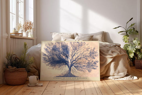 Paul Sinus Wandbild 120x80cm Baum Des Lebens Balance Kunst LeinWandbild 120x80cm Symbolische Natur Wanddekoration