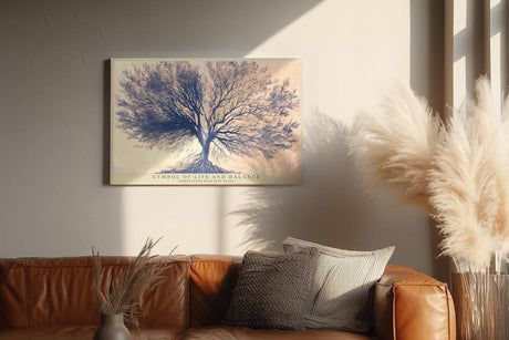 Paul Sinus Wandbild 120x80cm Baum Des Lebens Balance Kunst LeinWandbild 120x80cm Symbolische Natur Wanddekoration