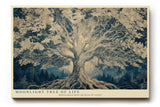 Paul Sinus Wandbild 120x80cm Baum des Lebens im Mondlicht – Künstlerische Naturillustration mit tiefen Wurzeln und Nachtstimmung