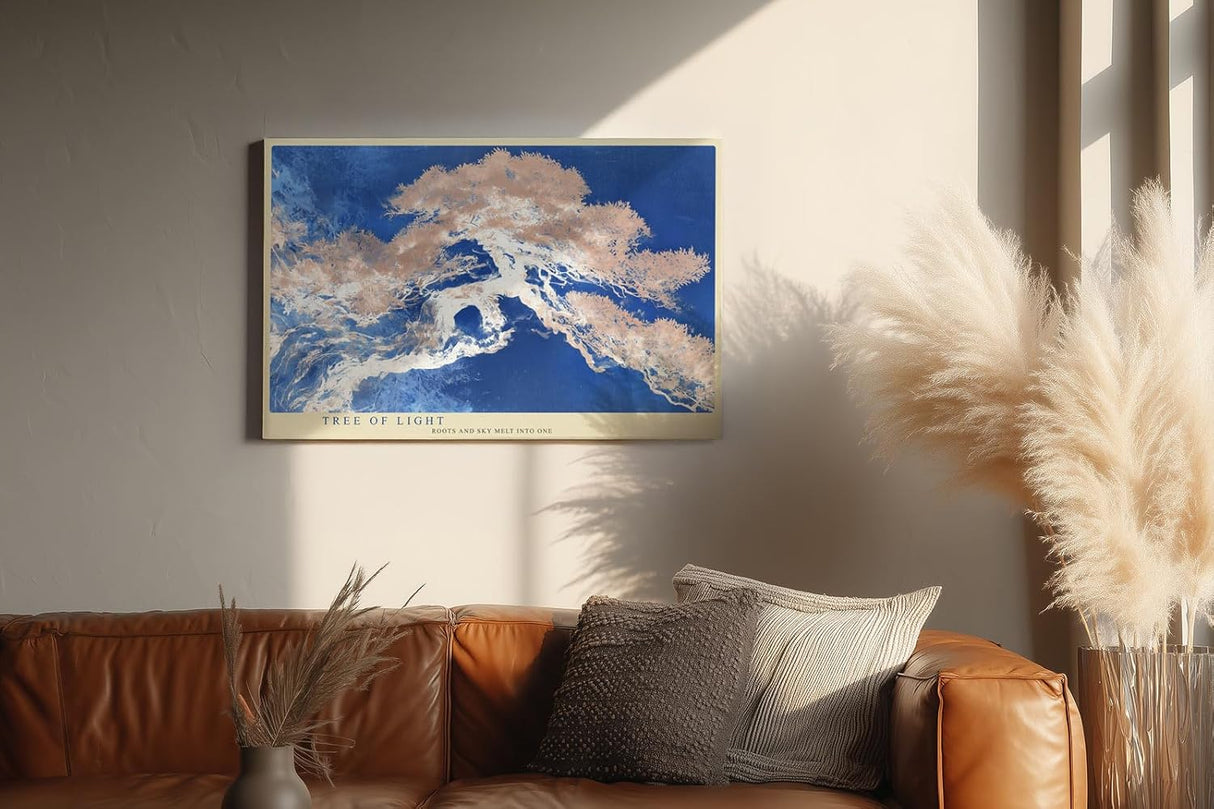 Paul Sinus Wandbild 120x80cm Baum Des Lichts Abstrakte Naturkunst LeinWandbild 120x80cm Mystische Landschaft Wanddekoration