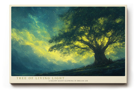 Paul Sinus Wandbild 120x80cm Baum Landschaft leuchtendes Licht Natur Kunst Kunstdruck grosses Kunstbild atmosphaerische Wanddekoration fuer Wohnzimmer Büro Flur