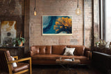 Paul Sinus Wandbild 120x80cm Baum Landschaft moderne Naturkunst goldene Blaetter ruhige Wasserlandschaft stilvolle Wanddekoration fuer Wohnzimmer Büro