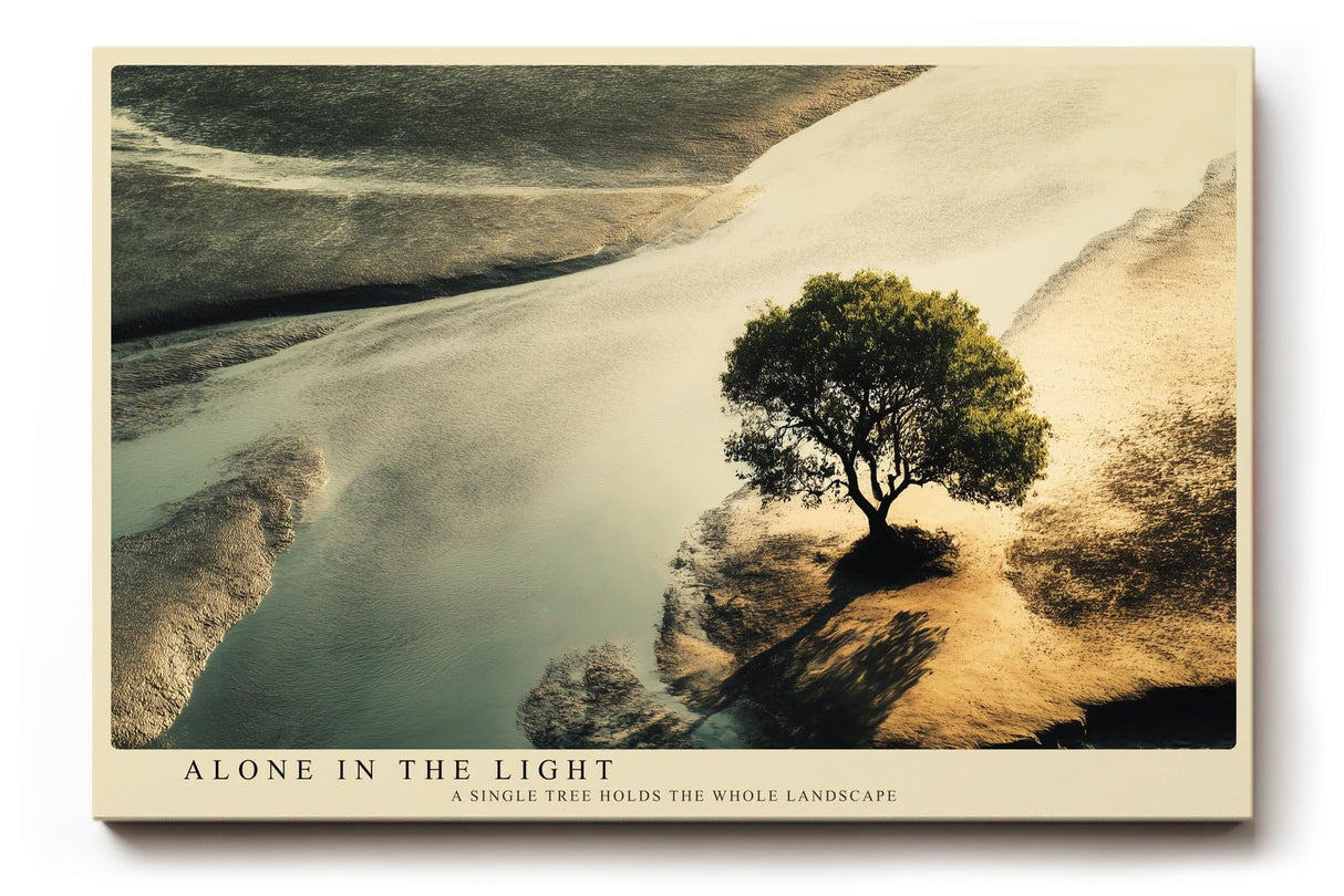Paul Sinus Wandbild 120x80cm Baum Landschaft warmes Licht moderne Naturfotografie ruhige Natur Wanddekoration fuer Wohnzimmer Büro