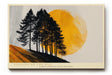 Paul Sinus Wandbild 120x80cm Baum Silhouette Sonne modern gelb schwarz Landschaft Kunstdruck grosses Kunstbild stilvolle Wanddekoration fuer Wohnzimmer Büro Flur