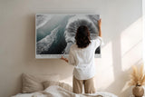 Paul Sinus Wandbild 120x80cm Baum Winter Landschaft schwarz weiss minimalistische Naturfotografie Wanddekoration fuer Wohnzimmer Büro