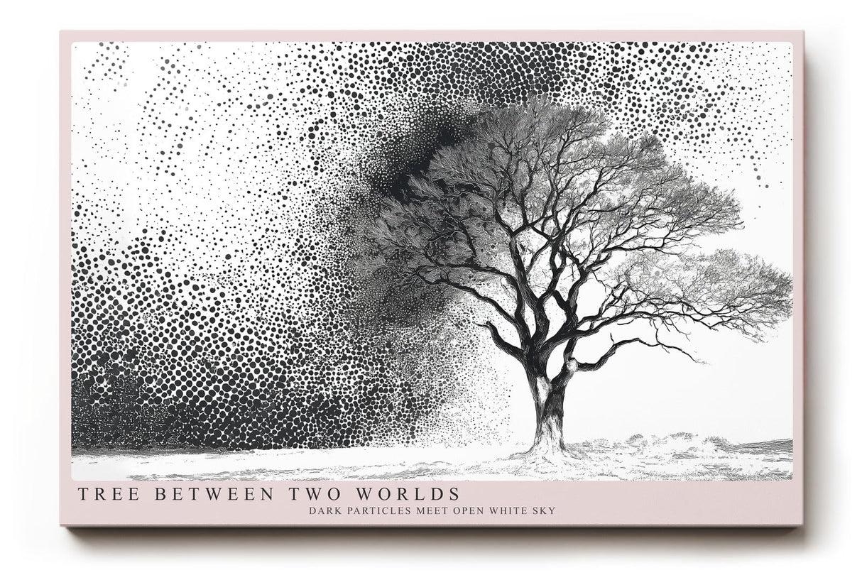 Paul Sinus Wandbild 120x80cm Baum zwischen Licht und Schatten Abstrakte Schwarz Weiss Naturkunst Modernes Motiv für Wohnzimmer Büro Flur