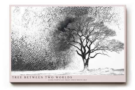 Paul Sinus Wandbild 120x80cm Baum zwischen Licht und Schatten Abstrakte Schwarz Weiss Naturkunst Modernes Motiv für Wohnzimmer Büro Flur