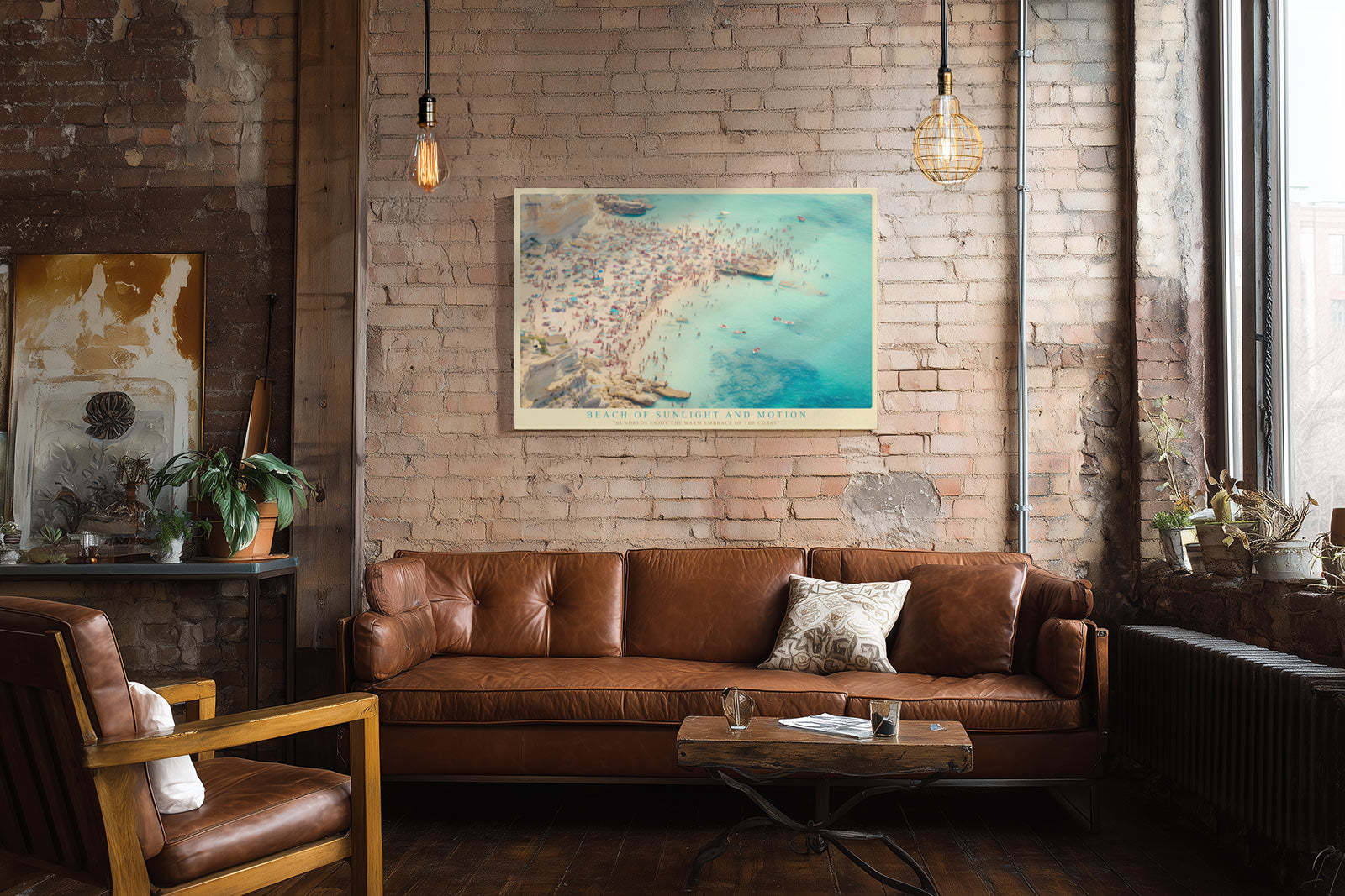 Paul Sinus Wandbild Beach of Sunlight and Motion Coastal Life in Warm Tones