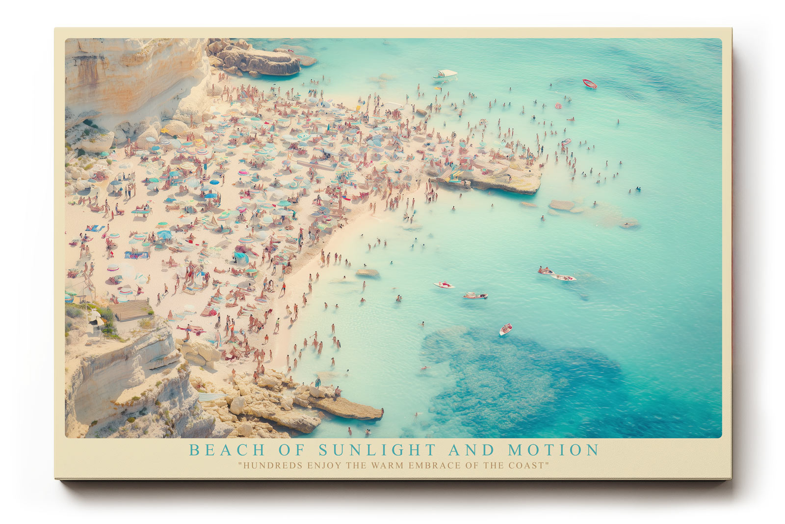 Paul Sinus Wandbild Beach of Sunlight and Motion Coastal Life in Warm Tones