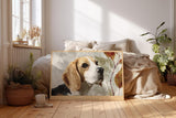 Paul Sinus Wandbild 120x80cm Beagle Hund Portraet moderne Tierkunst liebevoller Familienhund Kunstmotiv warme Naturfarben stilvolle Wanddekoration fuer Wohnzimmer Büro