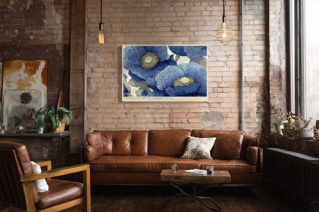 Paul Sinus Wandbild Beneath the Blooming Blue Abstract Floral Harmony in Shades of Serenity and Depth