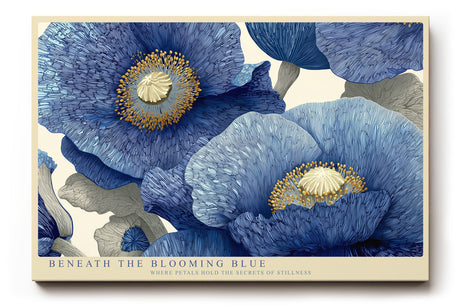 Paul Sinus Wandbild Beneath the Blooming Blue Abstract Floral Harmony in Shades of Serenity and Depth