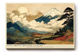 Paul Sinus Wandbild 120x80cm Berg Fuji Japanische Landschaft Kunstmotiv Traditionelle Natur Szene mit Wolken und Bergen