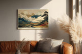 Paul Sinus Wandbild 120x80cm Berg Fuji Japanische Landschaft Kunstmotiv Traditionelle Natur Szene mit Wolken und Bergen